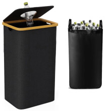 Oxford Cloth, Deposit Bottle Collector, Bottle Storage Box, Recycling Box, Laundry Basket, Indoor Garbage Bin Black