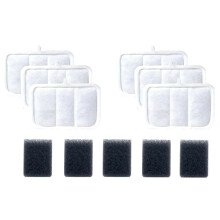 6 Filters and 5 Sponges Set Cat Fountain Accessories Replacement for 3L Automatic MAX Cordless Water Dispenser