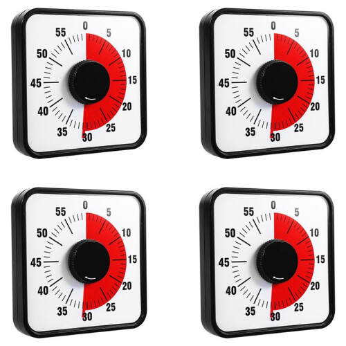 4X Vision Timer 60 Minute Timing Hind Leg Stand Countdown Clock Kitchen Baking Timer for Classrooms or Meetings