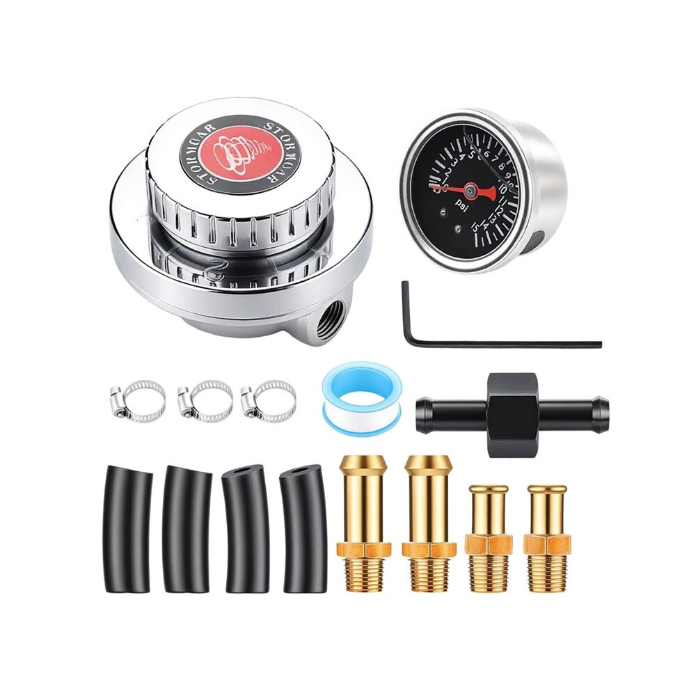 Fuel Pressure Gauge 1-5 Psi Universal Fuel Pressure Regulator Carburetor Carb Fuel Pump Kit Ith 0-15 Psi Pressure Gauge 4712108976816