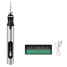 Electric Engraving Pen with 30 Bits USB Rechargeable Portable DIY Rotary Engraver for Jewelry Wood Glass Stone Carving
