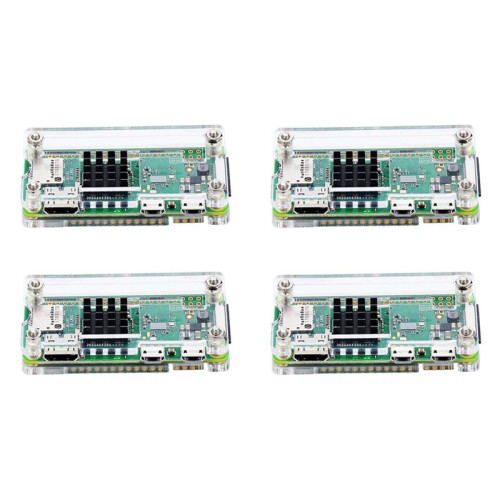 4X Acrylic Case 4 in 1 Kit for Raspberry Pi Zero W and Pi Zero with Heat Sink