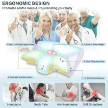 Sleep Memory Pillow Butterfly Memory Foam Neck Pillow Contoured Sleep for Neck Pain Relief Stomach Support Pillow Black