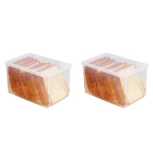 2X Luftdichte Brotaufbewahrungsbehälter, Brotkasten, Kunststoff, Wiederverwendbar, Laibkuchen, Transparenter Brotspender, Frischer Brotkasten