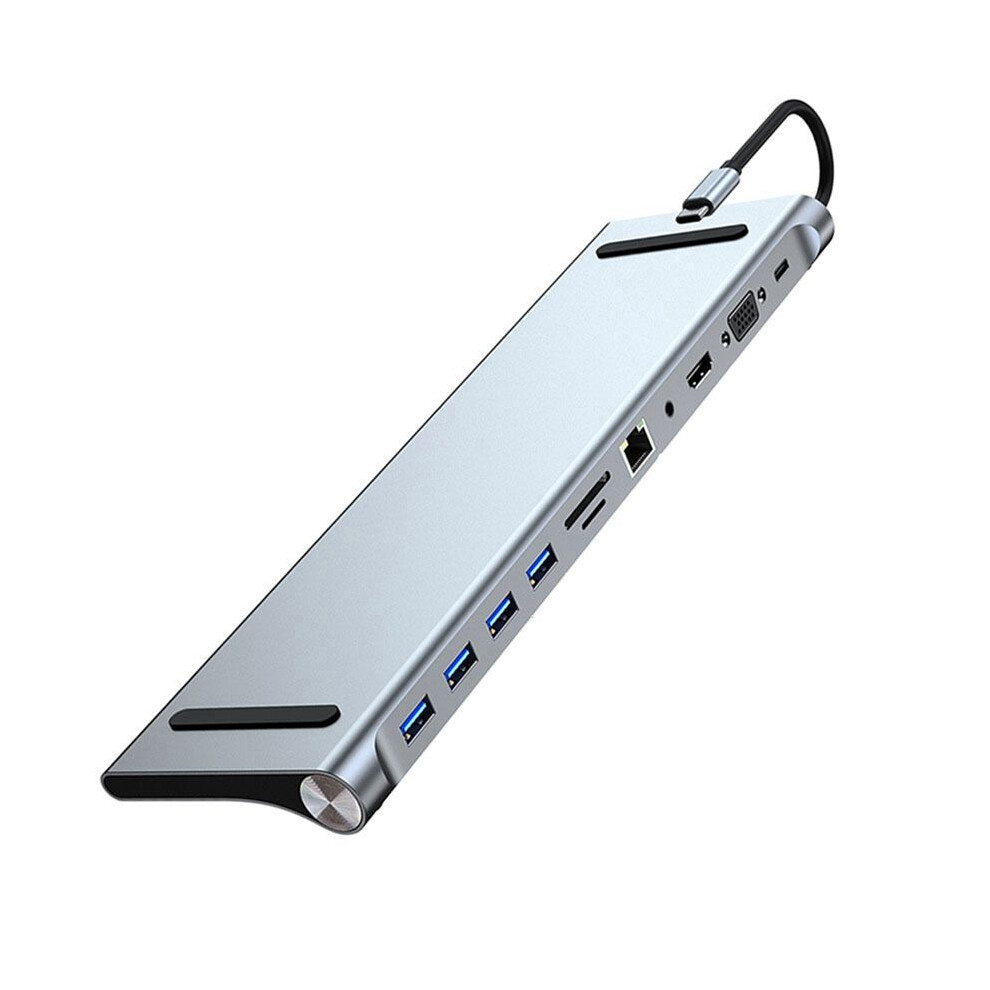 11 In 1 Type C Dock Usb Hub 3.0 Splitter Multiport Adapter 4K -Compatible Rj45 /Tf Vga Pd Audio Laptop Stand 4712697375953