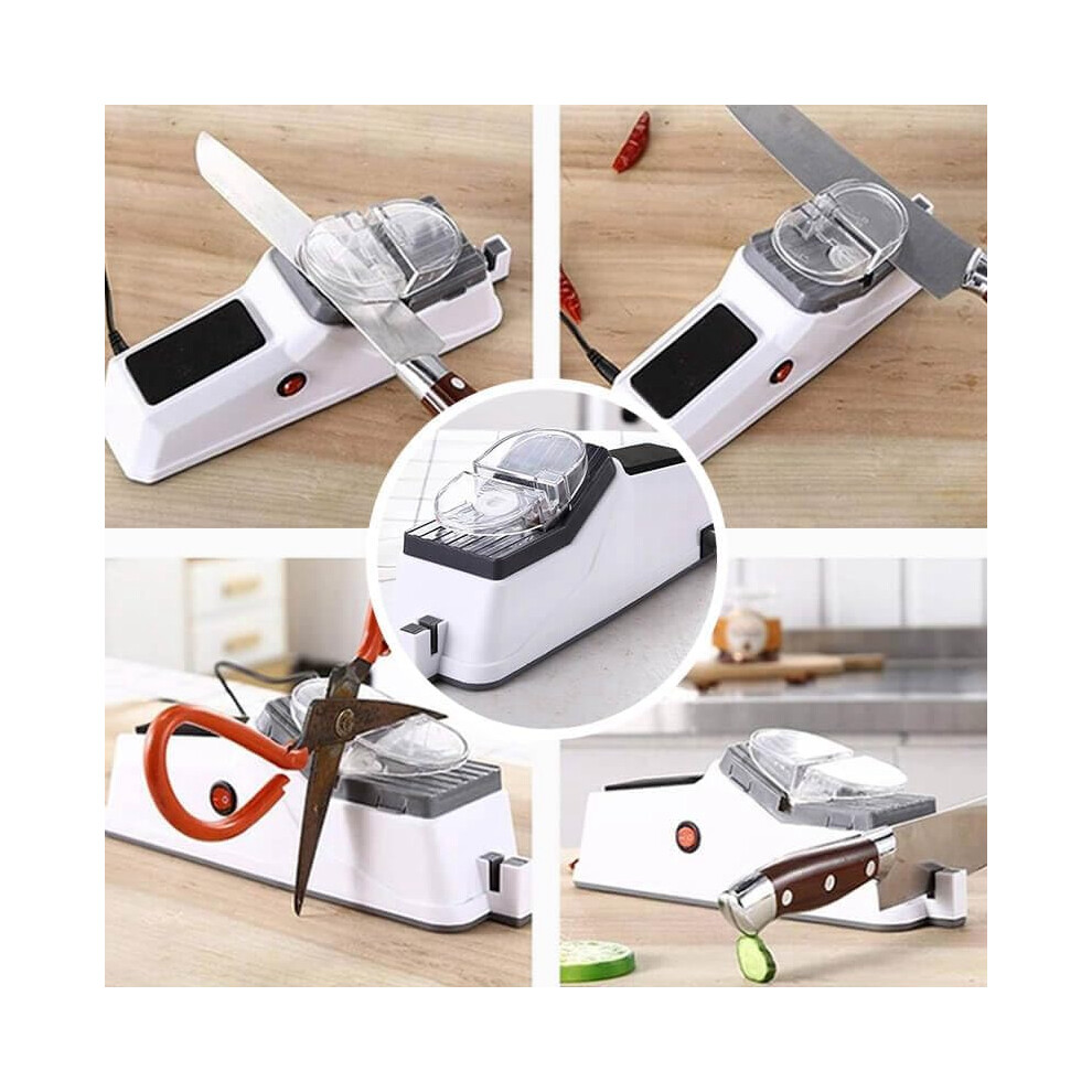 Electric Knife Sharpeners For Kitchen,Automatic Knives Sharpening & Polishing Helps Repair, Restore, Polish Blades White 4712893042437