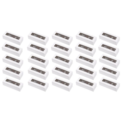 25 Pieces Macaron Boxes with Clear Display Window Macarons Container or Packaging Box Kit for Chocolate Desserts Cake A