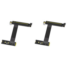 2X Stödkabel M.2 NVME Till PCIE X16 Adapter Grafikförlängningskabel 90 Grader PCI Express 3.0 16X Till M Key Riser-Kabel A