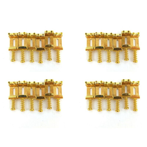 24 Roller Bridge Dragsträngskod Elgitarrsadel för Stratocaster Telecaster Elgitarrtillbehör Guld
