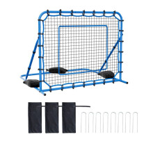 Reboundnetz für Fußball-Duoku-157x122 cm-Verstellbarer Winkel-Durable Eisenstruktur und PE-Netz