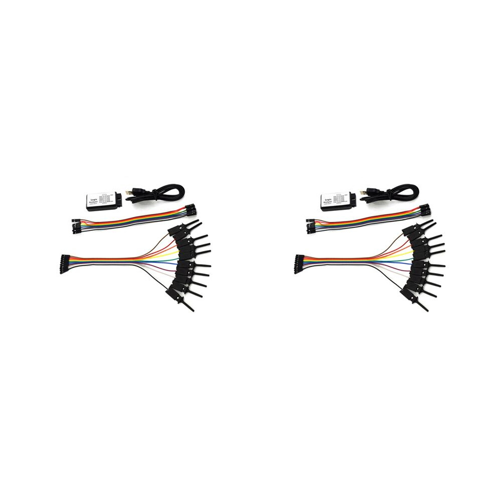2X Test Hook Clip Logic Analyzer Test Folder For Jumper Wire Dupont Cable For Usb 24M 8Ch Black 6033970364227