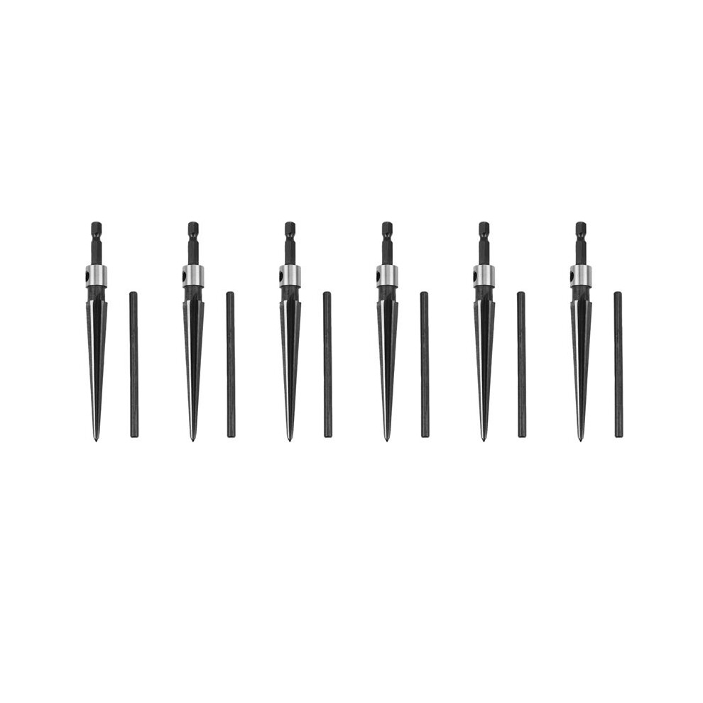 6X Taper Reamer 3-13Mm Hex Shank Reamer Fluted Hand Held Steel Bridge Pin Hole Chamfer Woodworking Cutting Tool 4713687140469