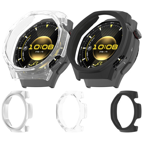Versterkte PC Smartwatch Case Skin Semi-open structuur-Zwart 2