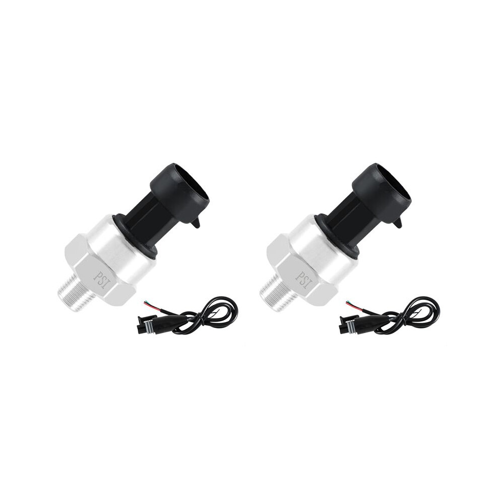 2X 150 Psi Pressure Transducer Sensor With Connector Harness,1/8In Npt Thread Stainless Steel Pressure Transmitter 4711631909773