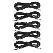 5X 2M NTC Thermistor Temperature Sensor Waterproof Probe Wire 10 K 1% 3950 Black