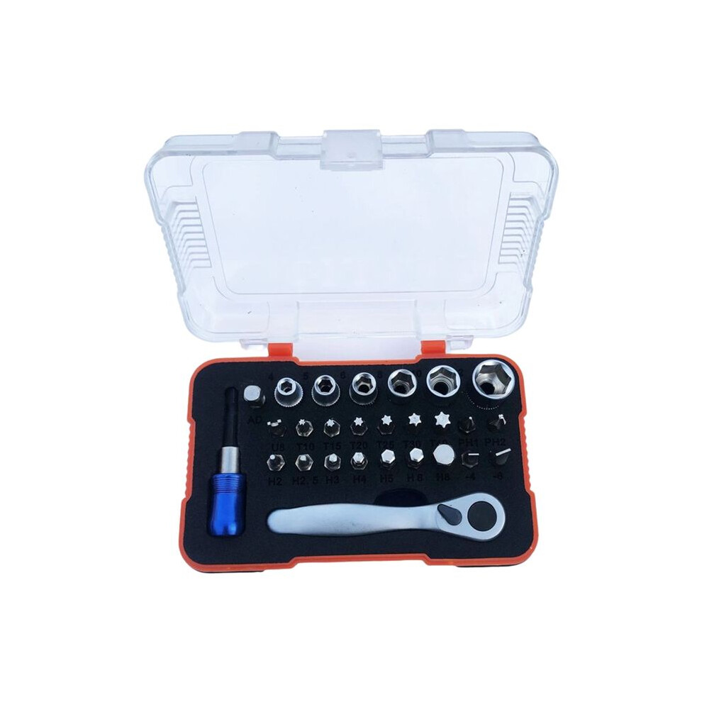 27 In 1 Ratchet Wrench Set With Bits & Socket Wrench-Versatile Tool Set For Daily Maintenance Of Household 6031011489304