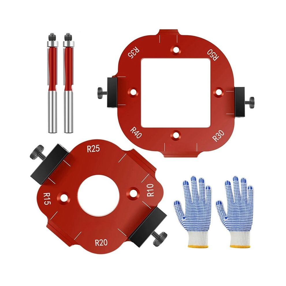 Router Corner Radius Template,2Pcs Radius Jig Router Templates For Woodworking, Aluminum Alloy Router Corner Jigs 4712691449094