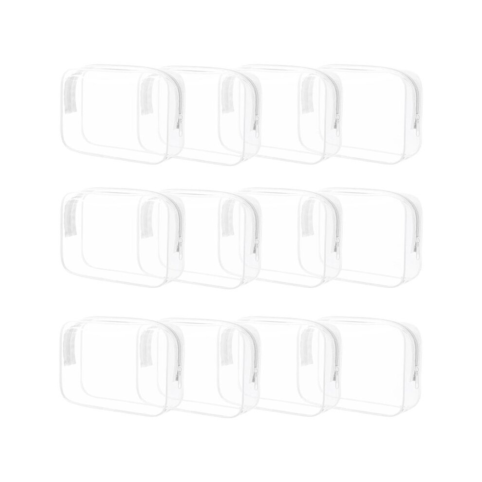Tlily 12 Pieces Clear Makeup Bags,Pvc Waterproof Cosmetic Bag With Zipper,Toiletry Bag For Travel,Storage Bags For Women Men
