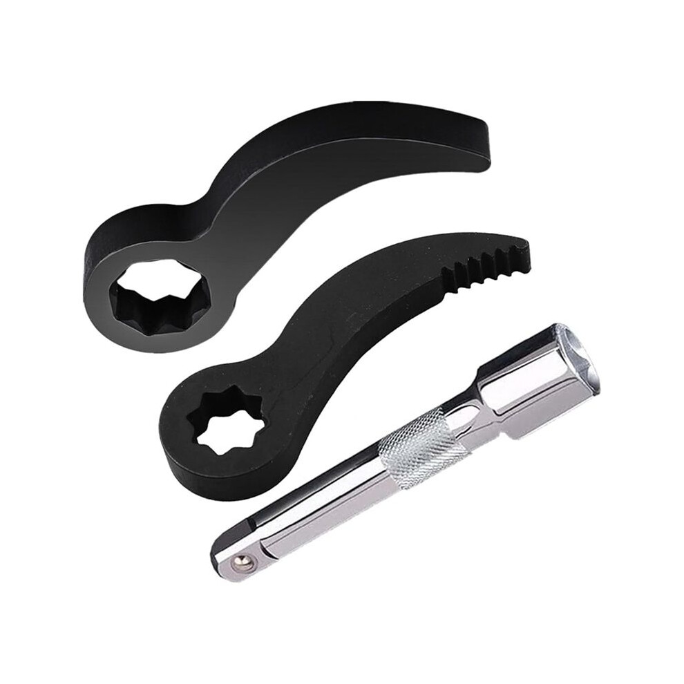 3Pcs Pry Bar Wrench Adaptor-,1/2In 3/8In Drive Adjustable Angle- Pry Bar, Adapter- With Extension Bar 6033724880065