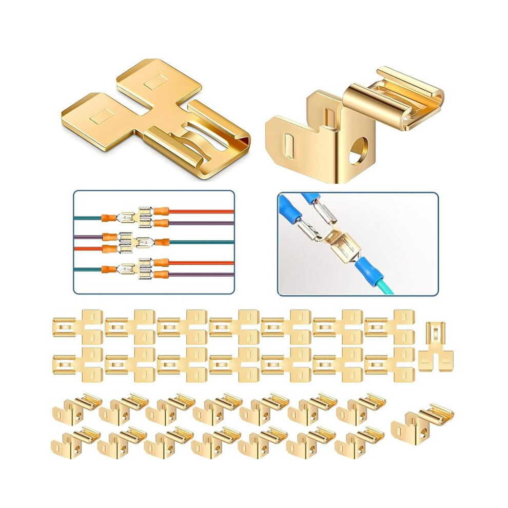 Piggyback Spade Connectors Quick Disconnect Electrical Wire Spade Terminals Adapter 30Pcs 4712023254747