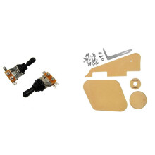 2 Pcs Metric 3 Way Short Straight Guitar Toggle & 1 Set Covers Pickup Selector Plate Bracket Screw