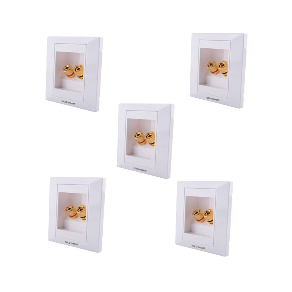 5X Wall Socket Connection Port With 2 Jack Speaker White 4712196654092