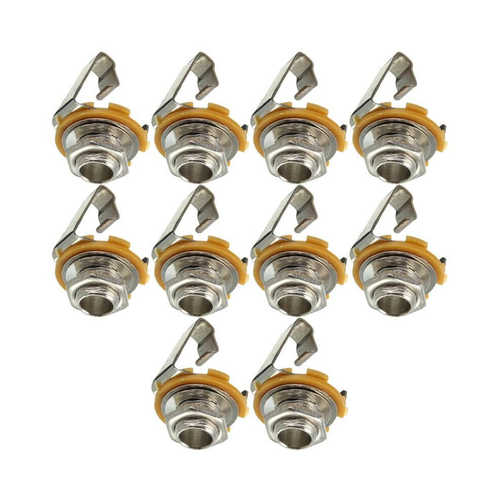 10Pcs Electric Guitar Bass Mono Jack Socket 1/4" 6.35Mm Input Jack Replacement Parts 4712691498122