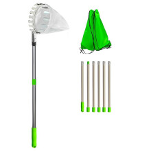 Recolector de Frutas Telescópico de Acero Inoxidable de 4 M con Bolsa de Almacenamiento para Árboles Altos, Huertos y Jardín.
