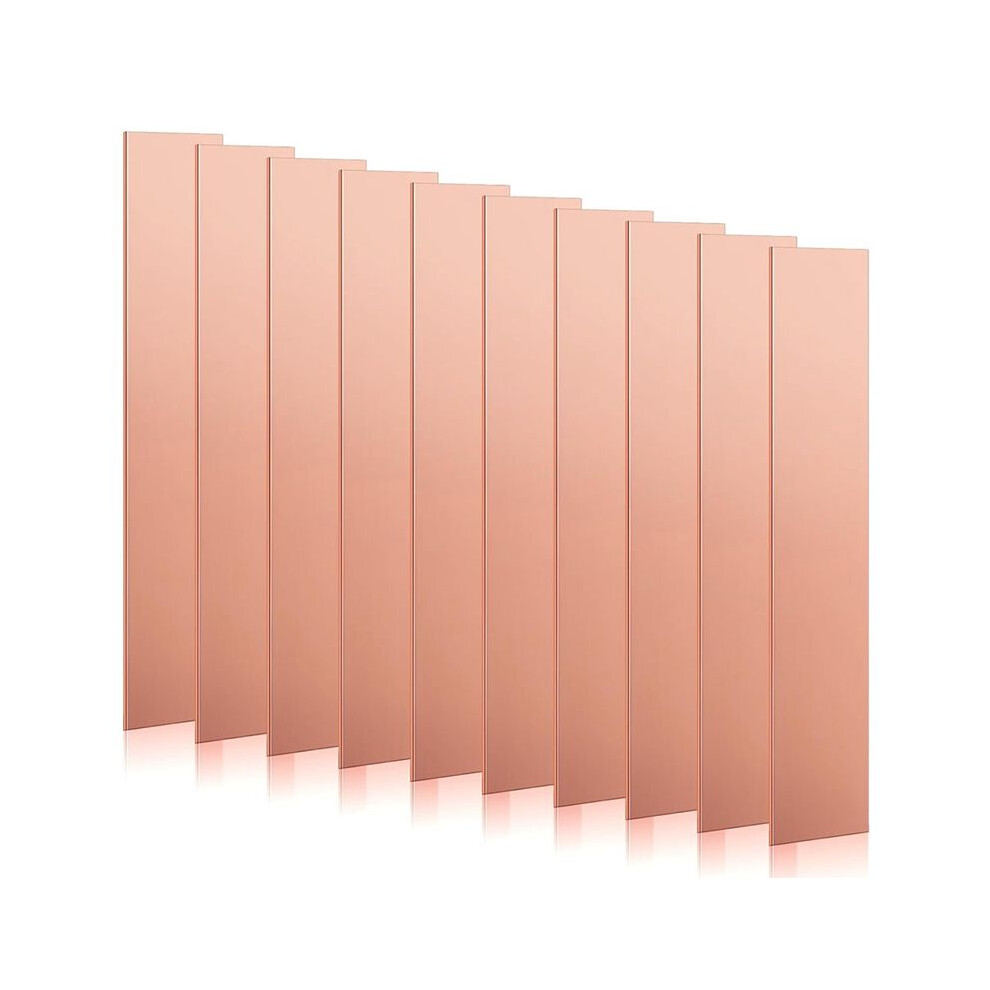 10Pcs 99.99% Pure Copper Anode Strip, 5.9X0.98x0.04inch Copper Plate Sheet For Electroplating Kit 4713492643520