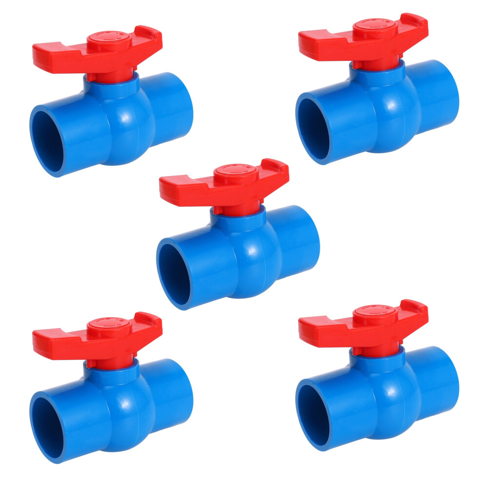 5Pcs 40Mm X 40Mm Slip Full Port Red Handle Lever U-Pvc Valve 6031612556948