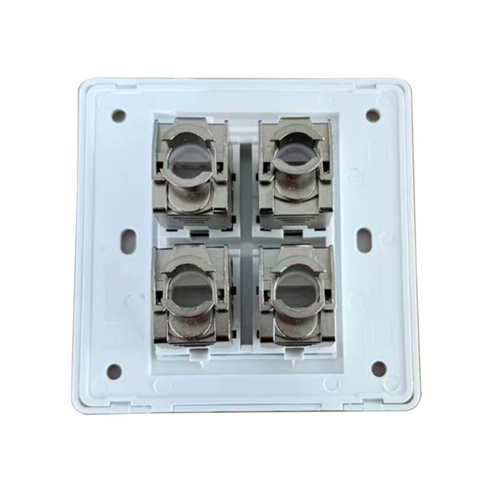 4 Sockets Cat6a Rj45 Faceplate Lan Network Outlet Jack Shielded Ethernet Wall Panel Board 86X86mm Network Installation 6032985004074