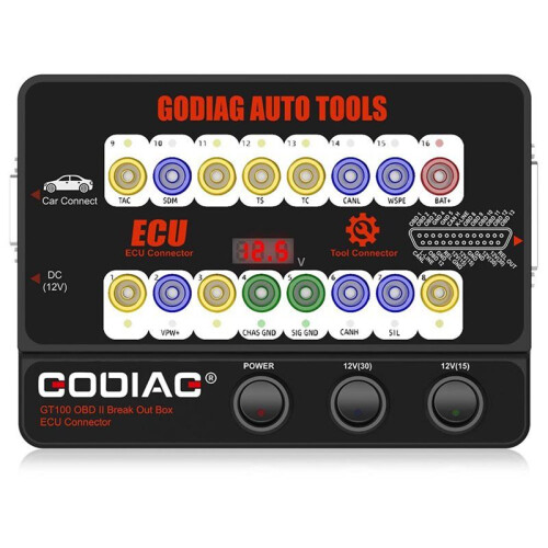 GODIAG GT100 AUTO TOOLS OBDII Break Out Box ECU Connector OBDII 16PIN Protocol Detector Breakout EU Plug