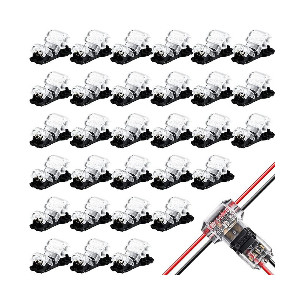 100Pcs Wire Connectors Low Voltage T Tap Wire Connectors 2 Pin 2 Way Automotive Wire Connector For Wiring Electrical Led 6032797413705