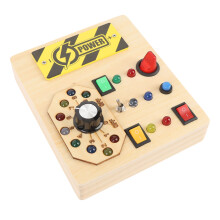 Naturholz-Sinnesboard-Schalter-Spielzeug 2xAAA