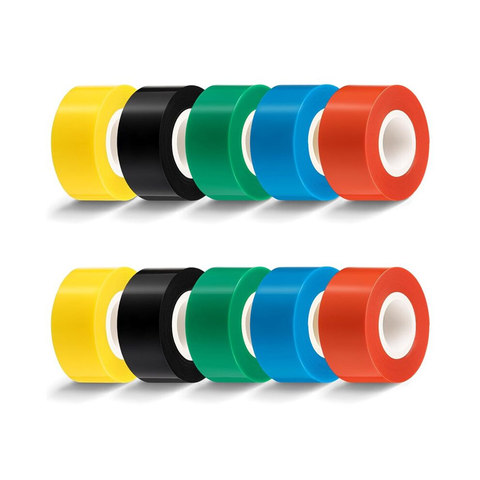 10 Rolls Self Fusing Silicone Tape Heavy Duty Electrical Tape 1Inchx10ft Waterproof For Hose, Gym Equipment, Automotive 4713136623444