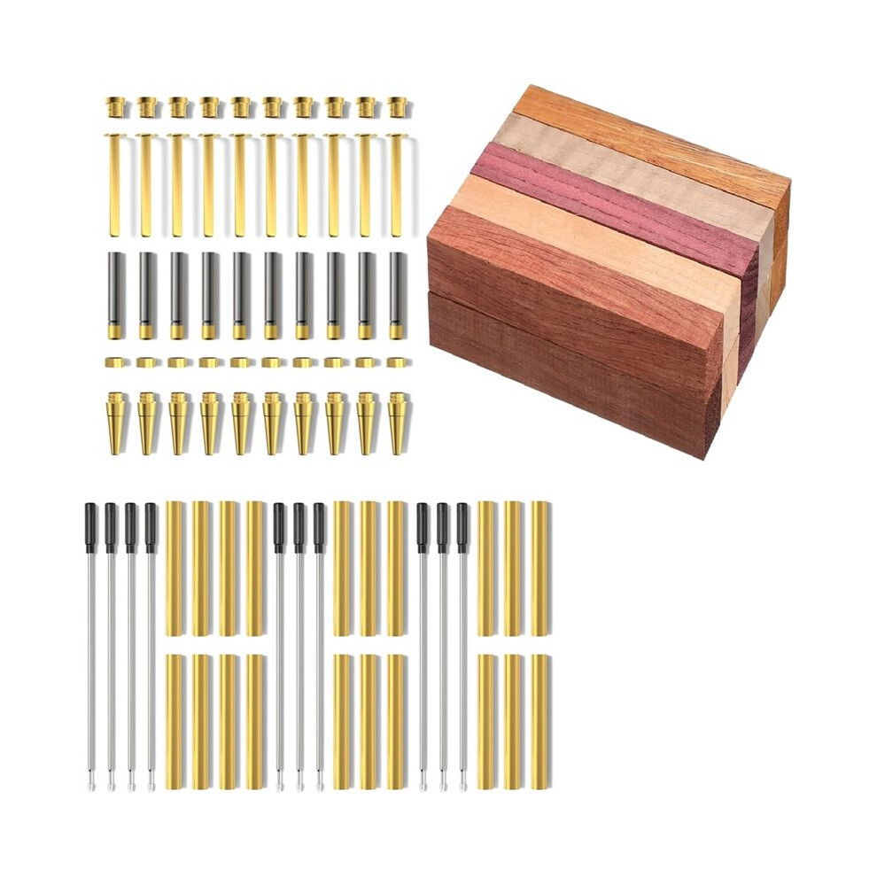Pen Kits For Woodturning 10 Pack 20 Pieces Of Hardwood Turning Blanks-Pen Making Tools Slimline Pen For Diy Coppe 4713332062085