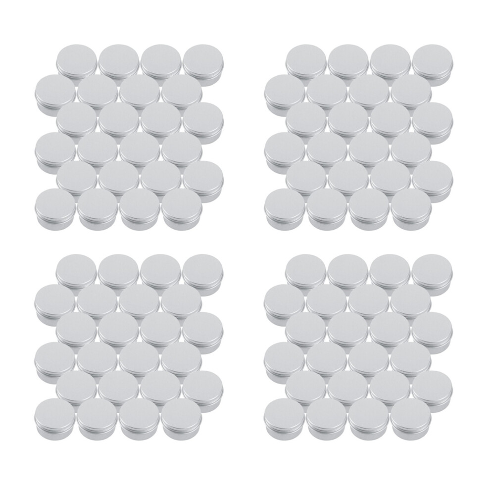 30Ml Silver Small Aluminum Round Lip Balm Storage Jar Containers with Screw Cap (Pack of 96)
