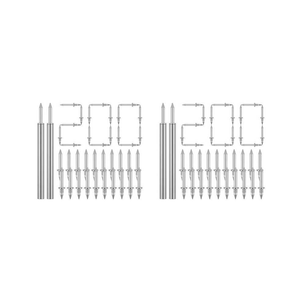 400 Pcs Double- Skirting Thread Seamless Nail,Rust-Proof No Trace Skirting Thread Screws Set with 4 Rods, with Nail