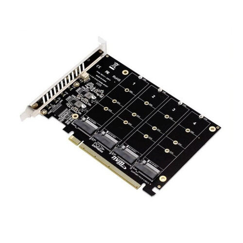 Hard Disk Expansion Card NVME Protocol Disk Array Card Mainboard PCI-E16X Slot to 4 NVME Solid State Drive Module