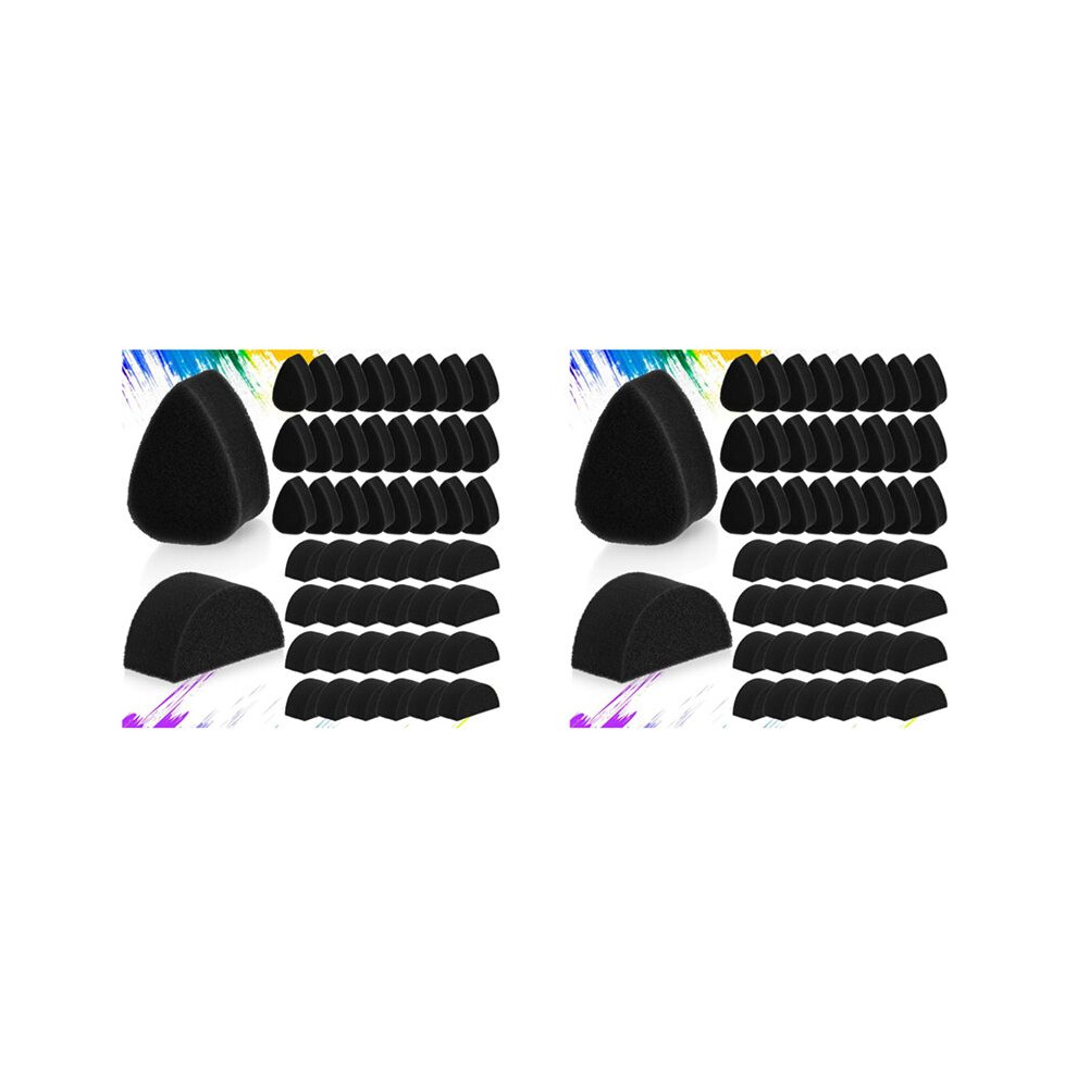 Face Paint Sponges Face Painting Black Sponges High Density for Art Work and Body Paint (48 Petals + 48 Half Moon)
