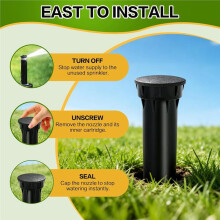 10-Pack Sprinkler Cap Set, Spray Covers for Hunter-Style Heads, Durable Cap Design for Lawn Sprinkler