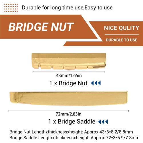 Dado e ponte per chitarra acustica in ottone a 6 corde 2