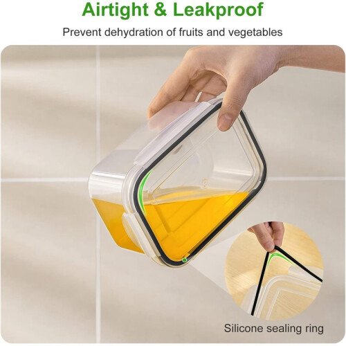 4-Pack Large Fruit Containers for Fridge - Leakproof Storage with Colander for Produce 2
