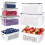 4-Pack Large Fruit Containers for Fridge - Leakproof Storage with Colander for Produce 4