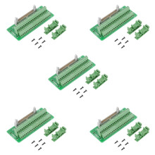 5X Interfaz Del PLC Del Enchufe Del Bloque de Terminales de La Placa de Conexión de La Tira Del Conector de 40Pin IDC40P con El Soporte, para PLC,