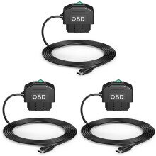 3X Dash Cam OBD Hardwire Kit, Dash Camera USB Typ C Hardwire Kit med OBD-StröMkabel för Dashcam 12-24V Till 5V/3A