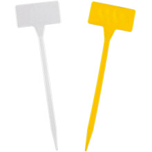 100Pcs Gardens Planting Tools 50 Pcs Bonsai Plastic Plant Labels Garden Labels T-Type Upturned Garden Tags Markers Nursery Upturned - 50Pcs Yellow &