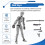 Robot Action Figure, 3D Printed with Full Articulation for Stop Motion Animation Gray 3