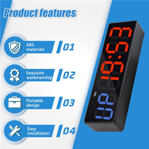 Workout Clock with Battery, Portable  Gym Timer with Built-in Magnet for Home Gym, Programmable Countdown/ Timer 2