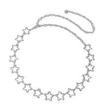 Elegant Hollow Star Design Metal and Chain Unisex Waist-Silver